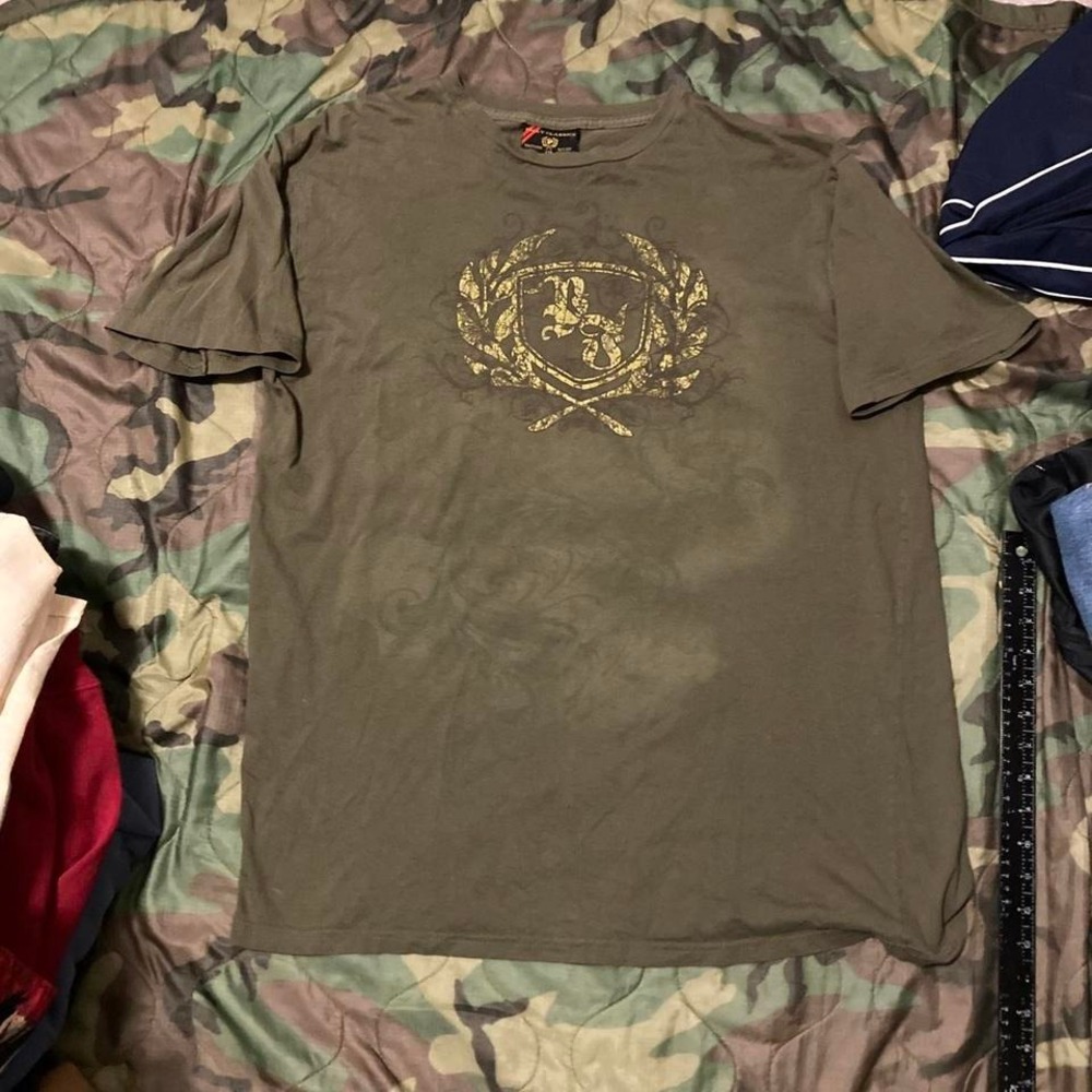 Phat farm olive green emblem graphic tee vtg y2k‎ Mexico size 2XL/23